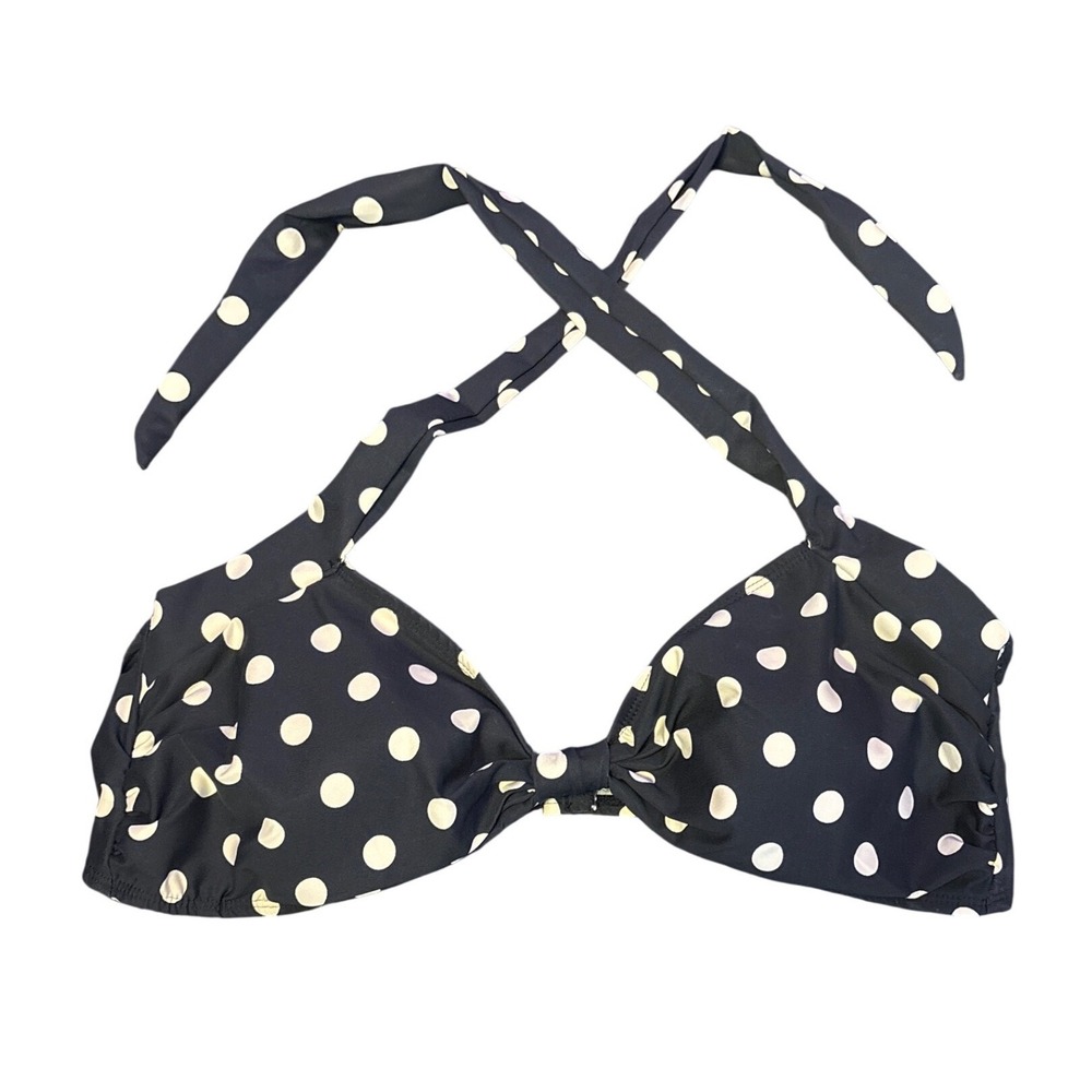 NEW Esther Williams Womens Plus‎ Size Black White Polka Dot Halter Swim Top, 20W